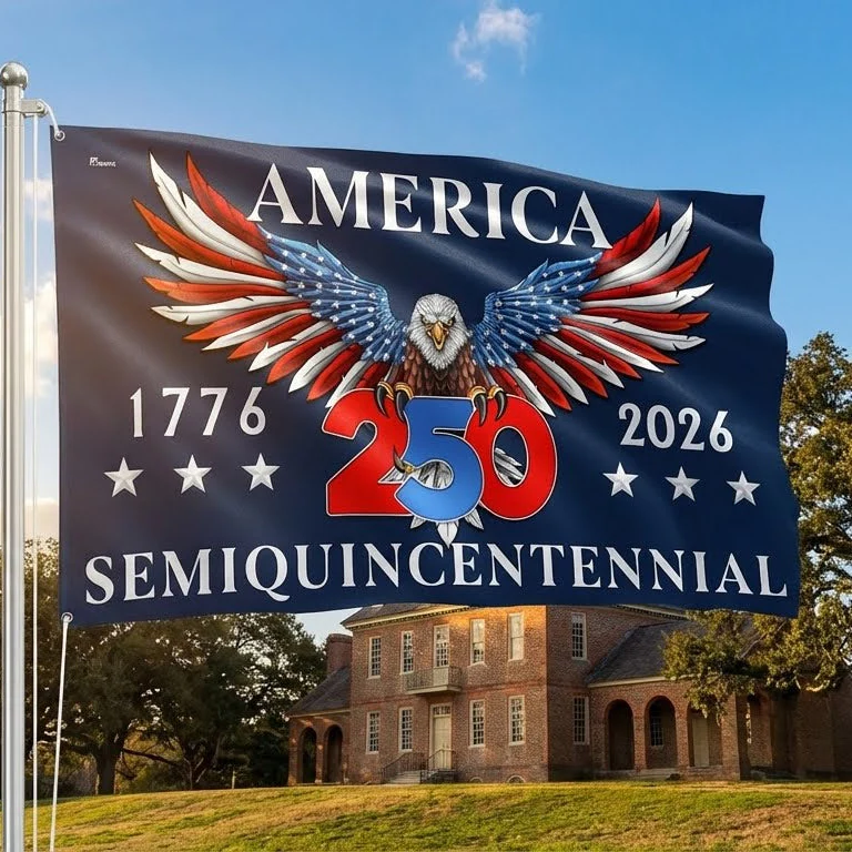 American Flag - America 250th Anniversary Semiquincentennial Eagle Grommet Flag