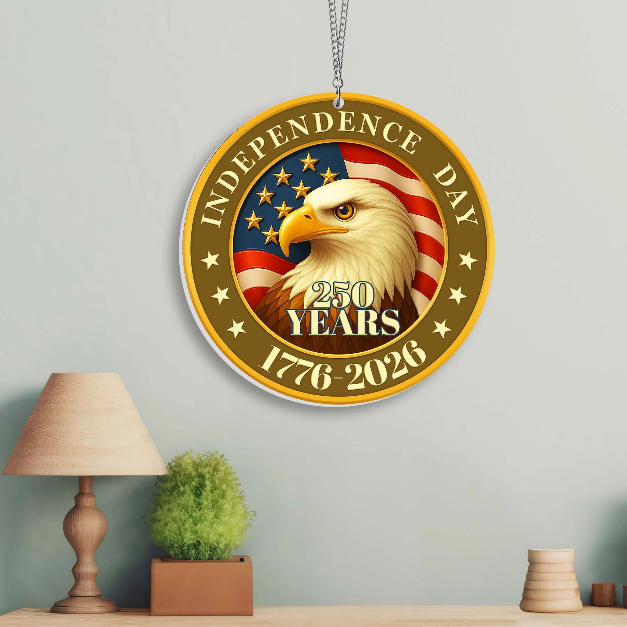 America 250th Independence Day Suncatcher Window Hanging