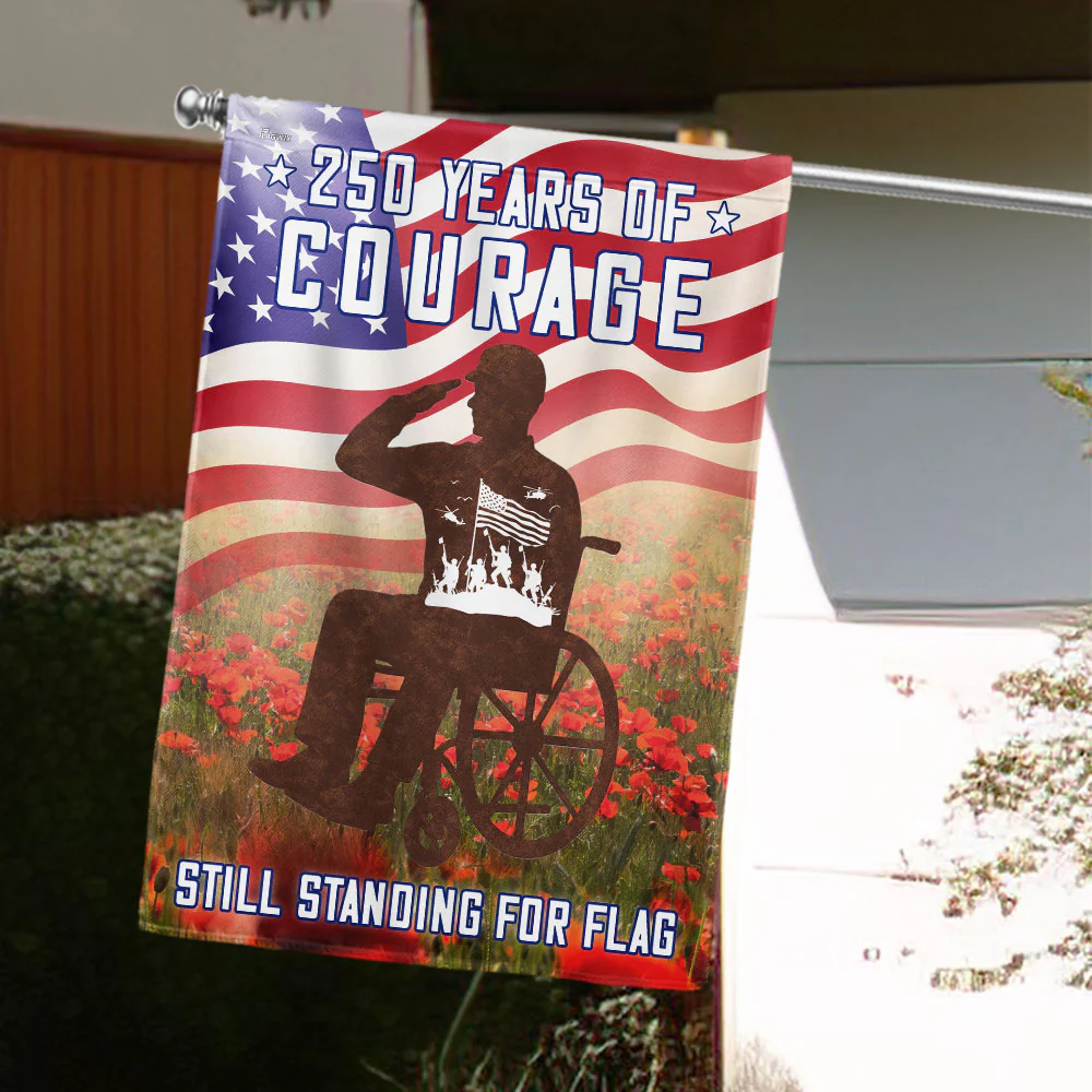 250 Years of Courage Veteran Flag for Semiquincentennial and Veterans Day