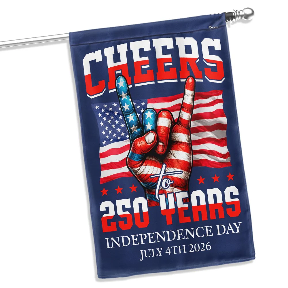 American Flag - Cheers To America 250th Anniversary Canvas Flag