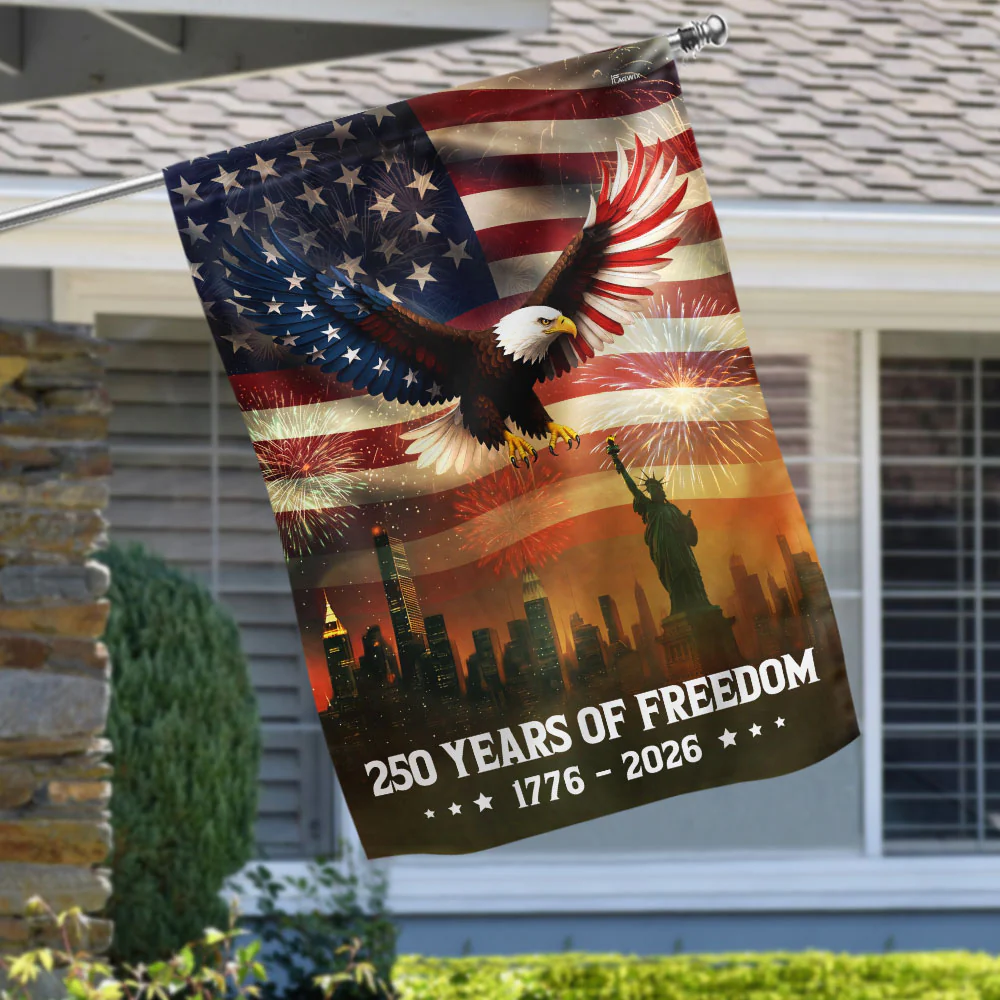 250th Anniversary American Flag | Eagle Statue of Liberty Patriotic Flag