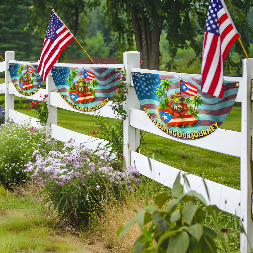 Puerto Rico 250th Anniversary Fan Flag | Celebrating Our Journey