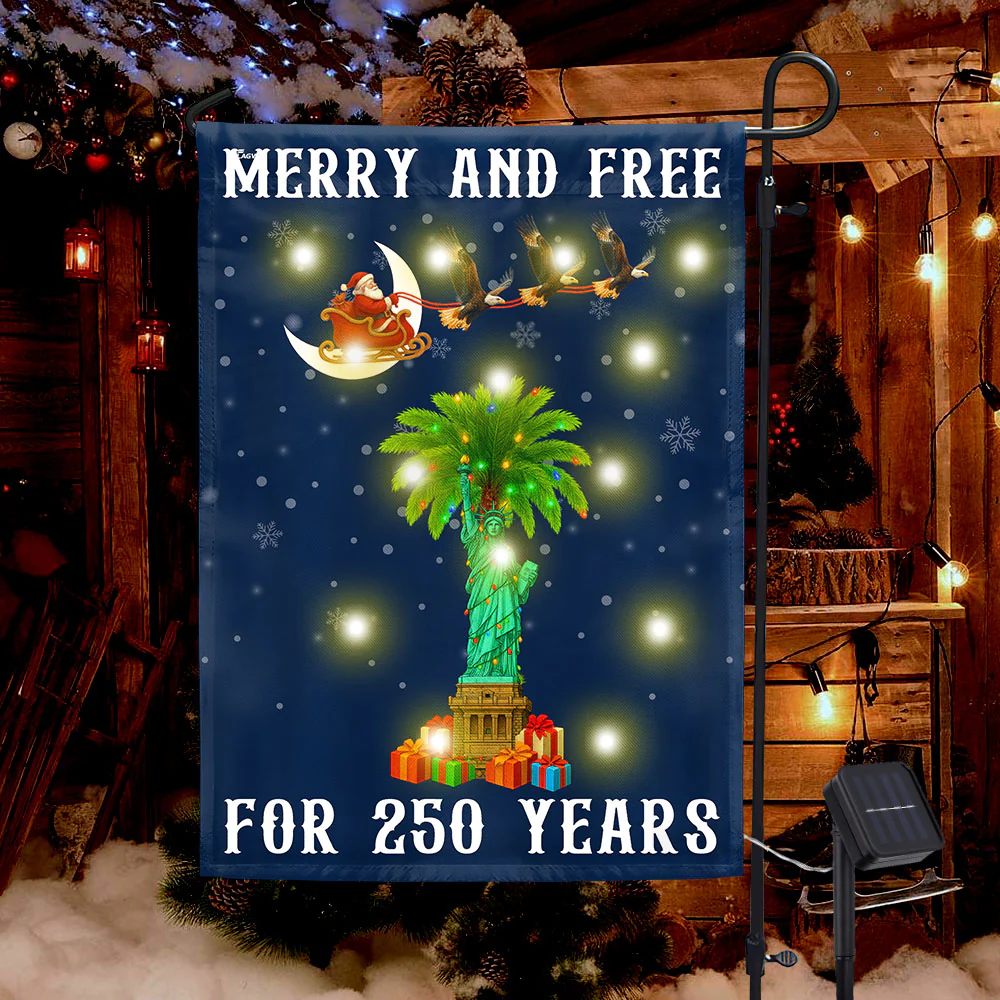 South Carolina 250th Christmas Solar LED Garden Flag Santa Eagle Decor