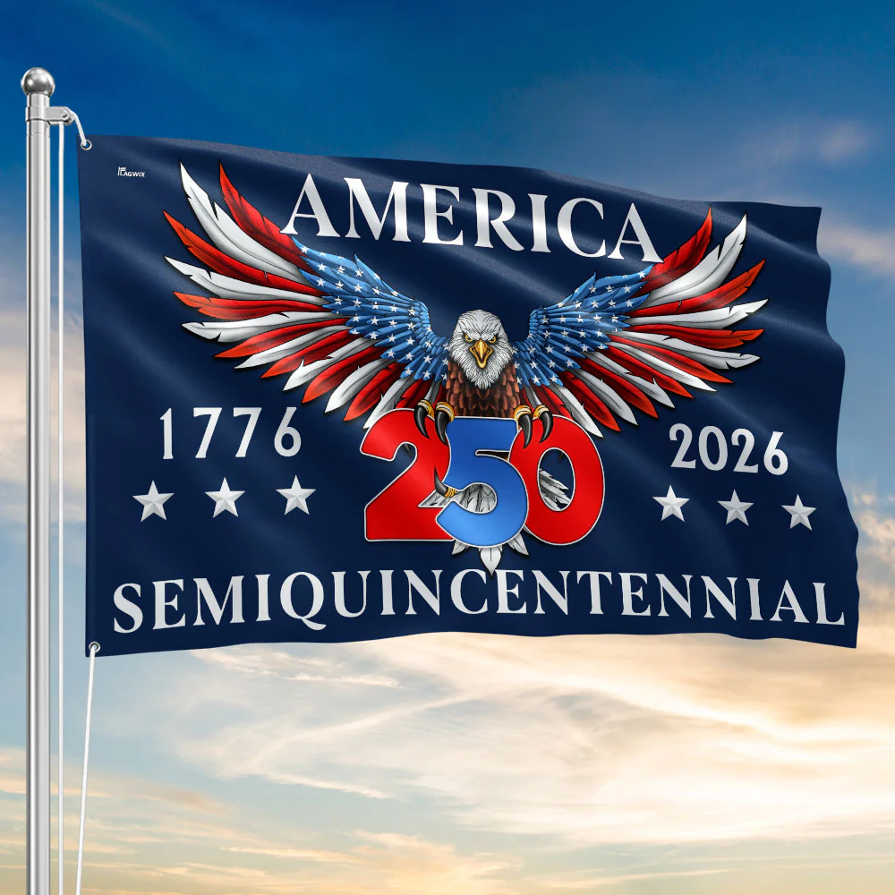American Flag - America 250th Anniversary Semiquincentennial Eagle Grommet Flag