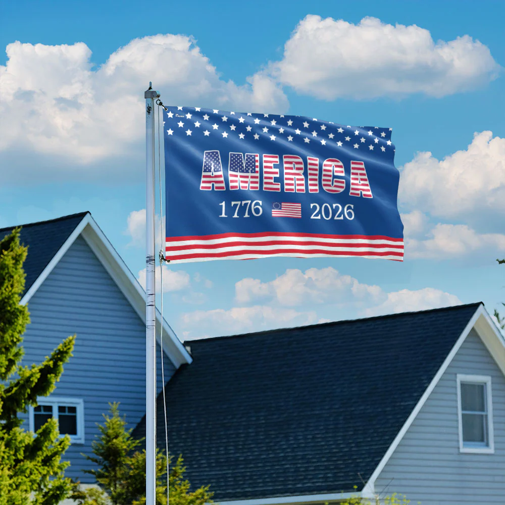 250th Anniversary Grommet Flag - 4th of July 2026 Decorative Flag