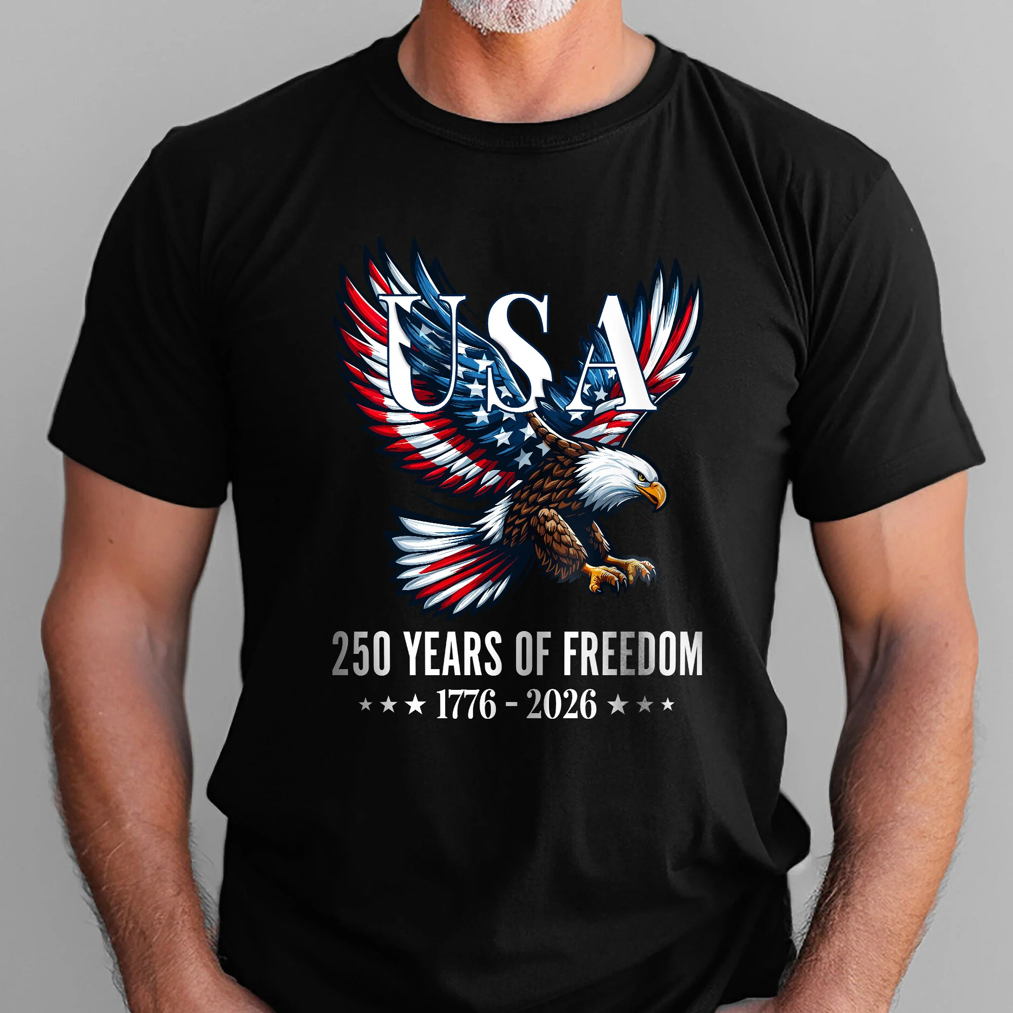USA 250 Years of Freedom T-Shirt | Bald Eagle Patriotic 1776–2026 Tee