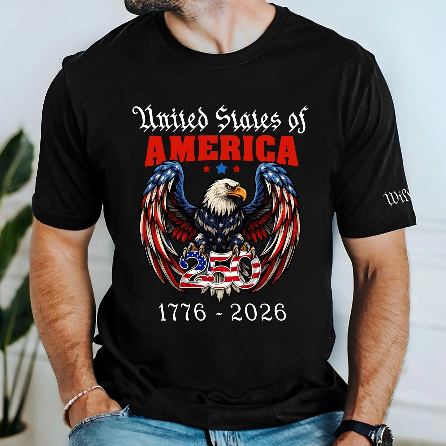 250 Years of America Personalized T-Shirt – Patriotic Bald Eagle Shirt