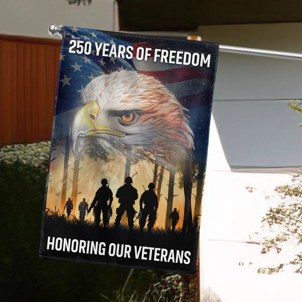 250 Years of Freedom Flag | Honoring Our Veterans Patriotic Eagle Flag