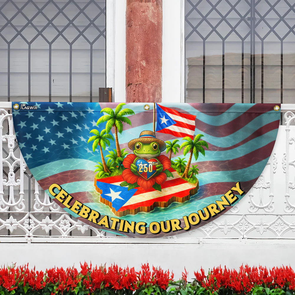 Puerto Rico 250th Anniversary Fan Flag | Celebrating Our Journey