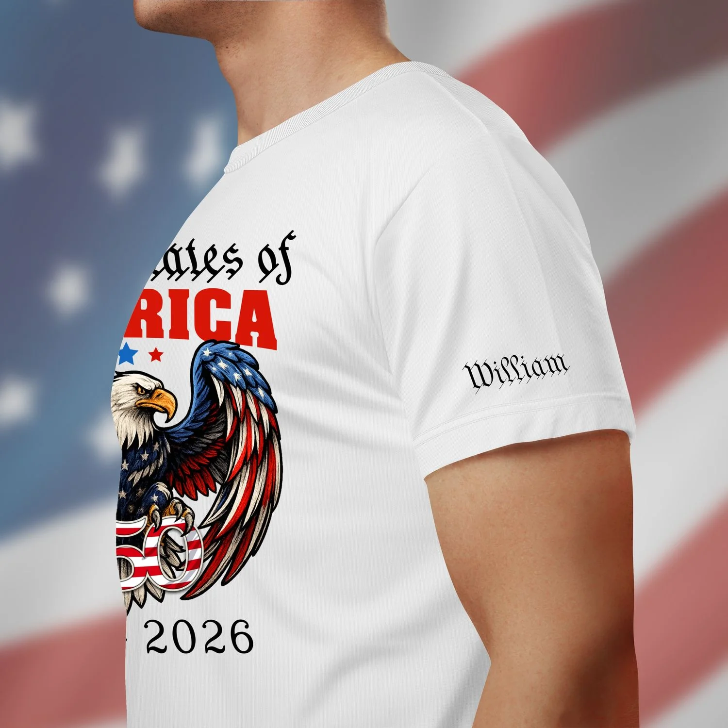 250 Years of America Personalized T-Shirt – Patriotic Bald Eagle Shirt