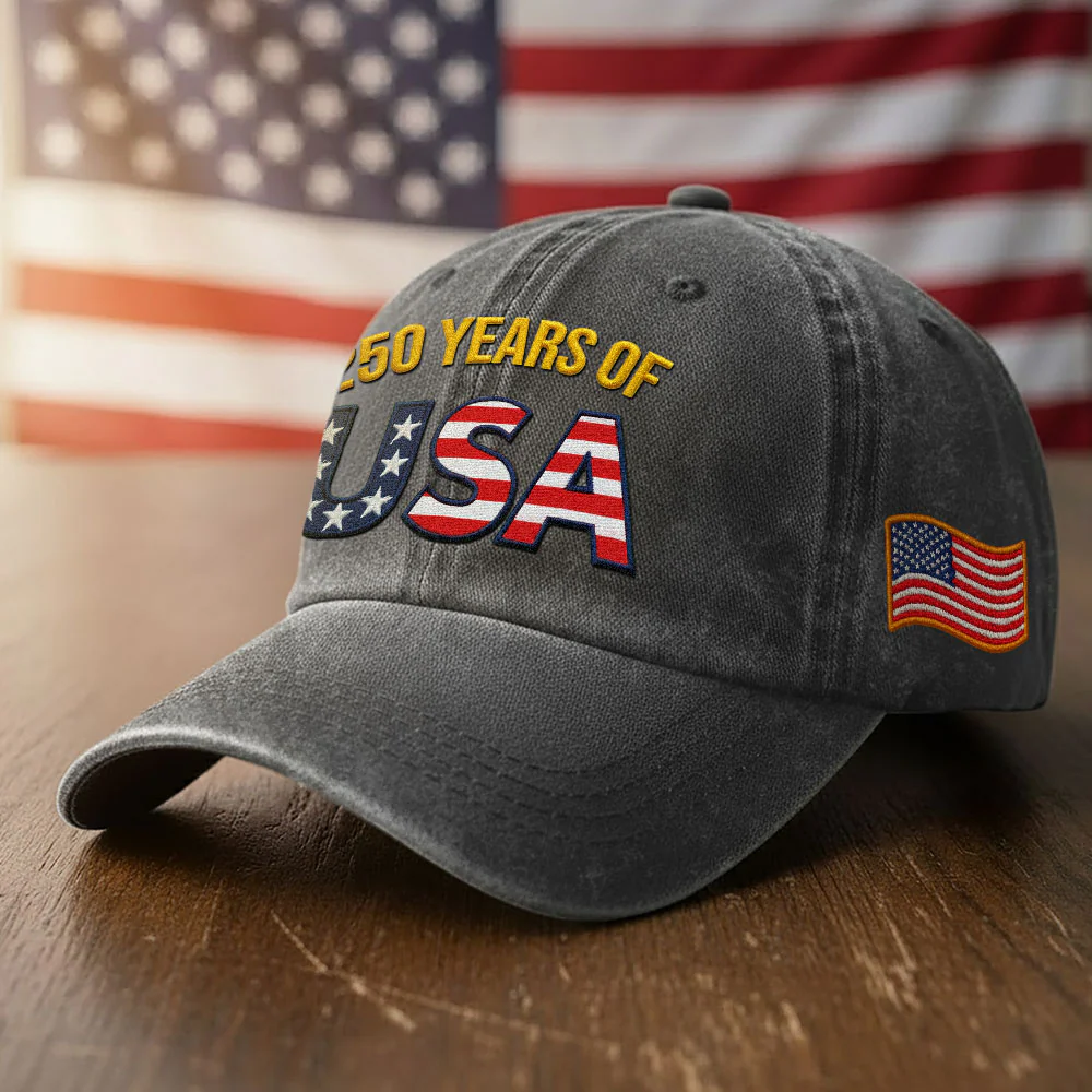 250 Years of USA Washed Cap | Independence Patriot Washed Cap Embroidered Flag