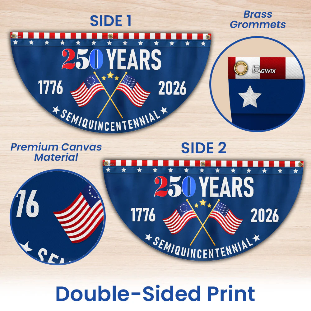 American Flag - America 250th Anniversary Non-Pleated Fan Flag