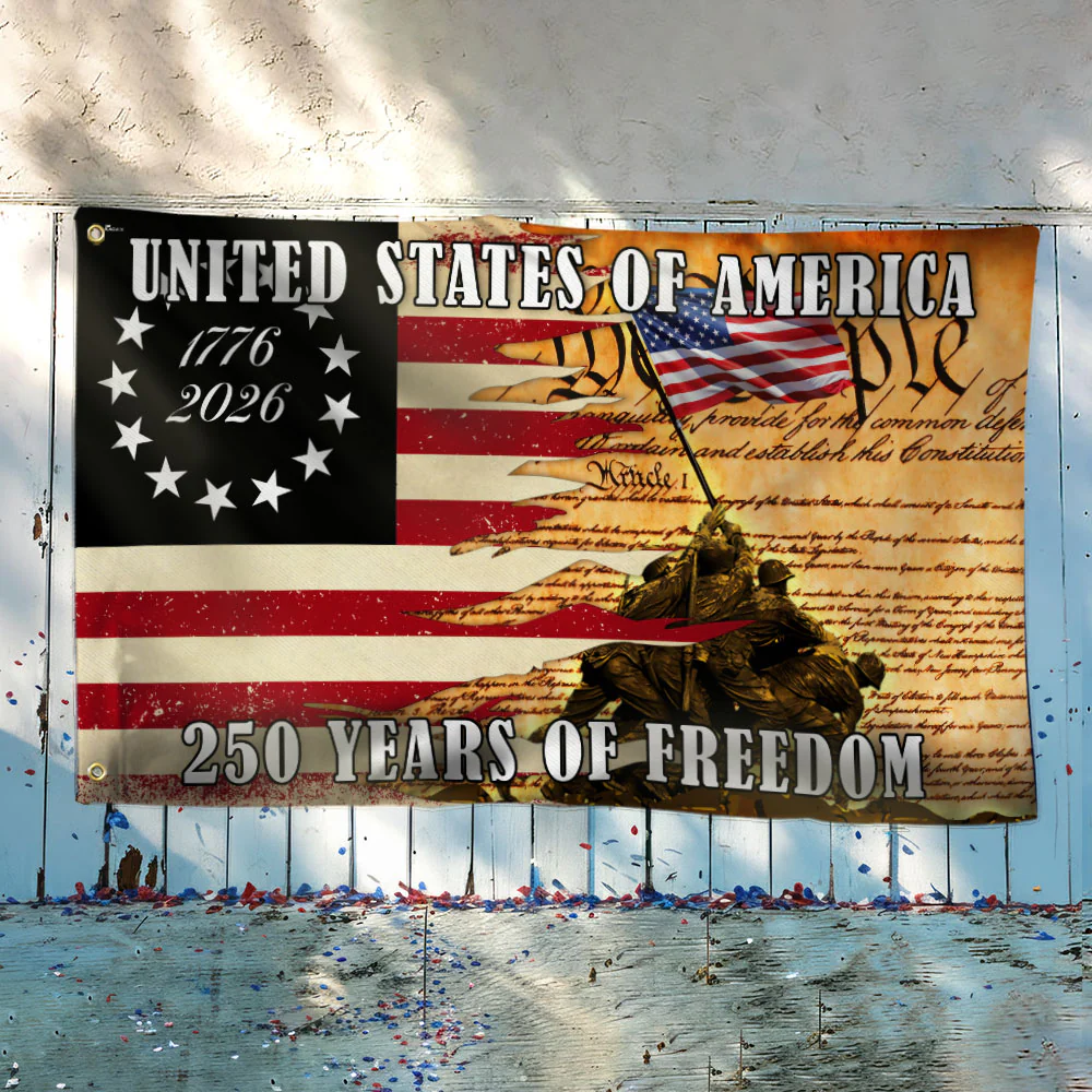 United States of America 250 Years We The People Patriotic Grommet Flag
