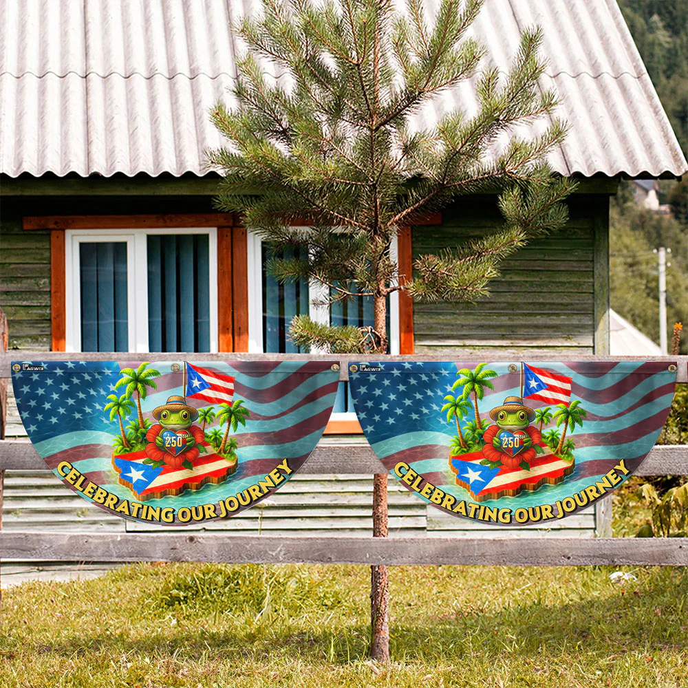 Puerto Rico 250th Anniversary Fan Flag | Celebrating Our Journey