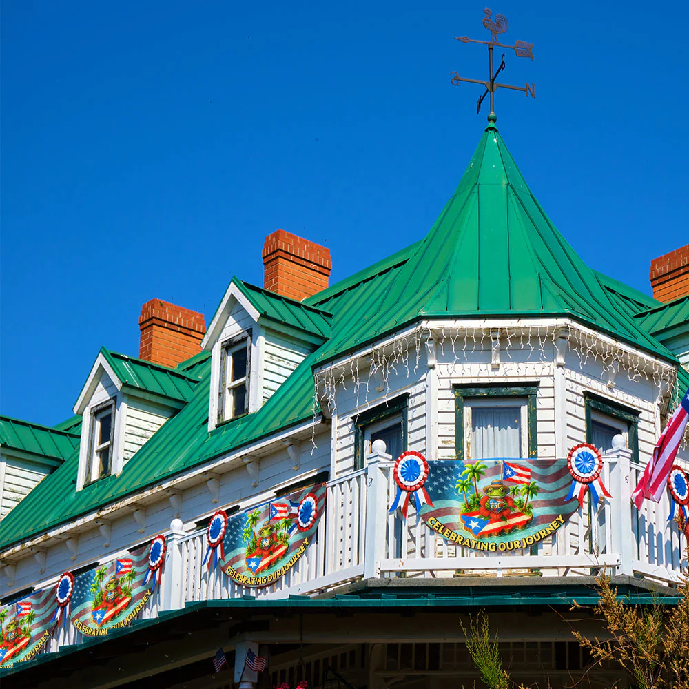 Puerto Rico 250th Anniversary Fan Flag | Celebrating Our Journey