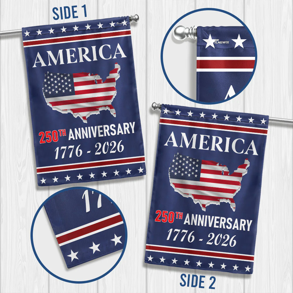 American Flag - 250th Anniversary Semiquincentennial America Map Flag