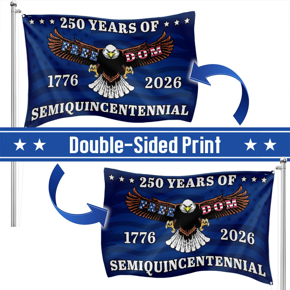 250 Years of Freedom Flag | Patriotic Eagle 4th of July Grommet Flag
