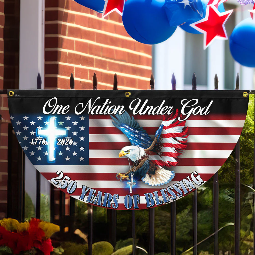 One Nation Under God Flag, 250 Years of Blessing Eagle Fan Flag