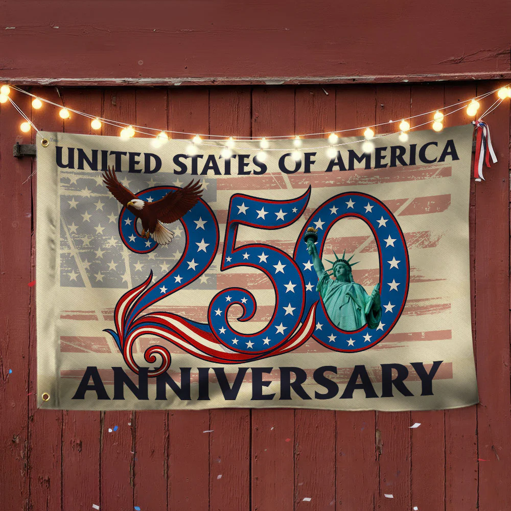Patriotic 250th Anniversary Grommet Flag 1776 2026 United States of America Semiquincentennial