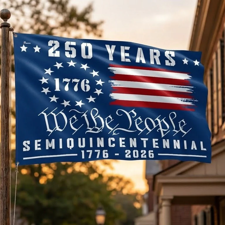 American Flag - America 250th Anniversary We The People Grommet Canvas Flag