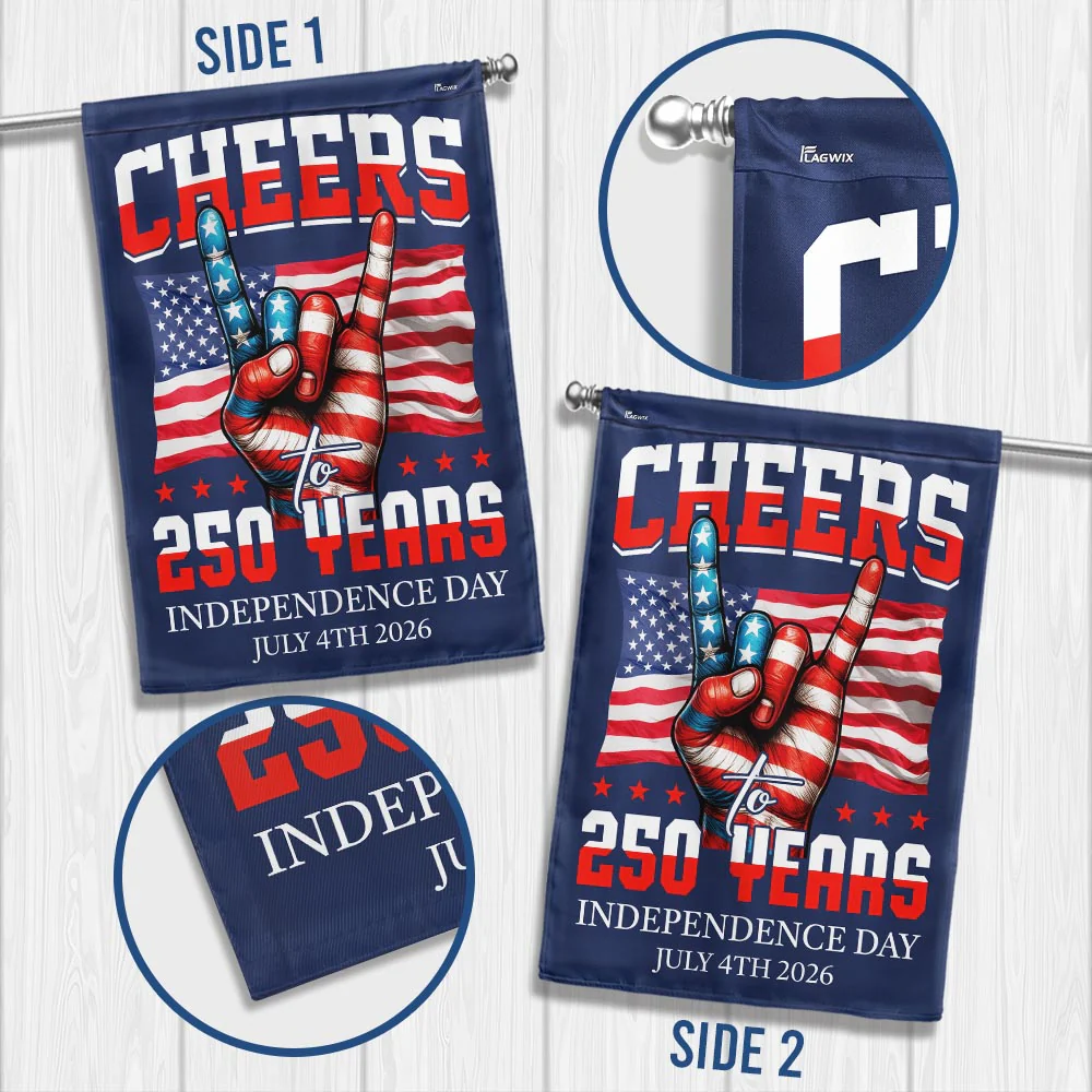 American Flag - Cheers To America 250th Anniversary Canvas Flag