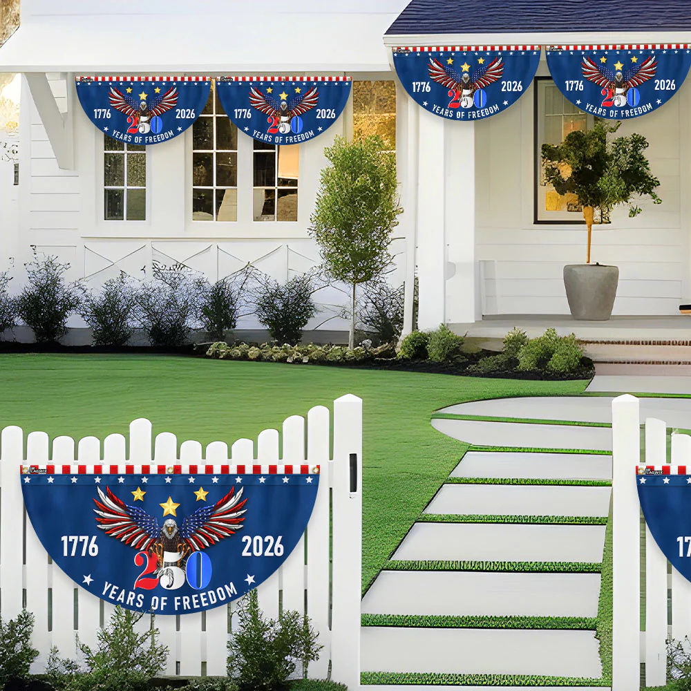 America 250 Years of Freedom Semiquincentennial Eagle Patriotic Fan Flag
