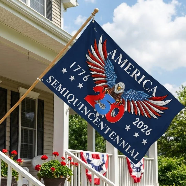 American Flag - America 250th Anniversary Semiquincentennial Eagle Grommet Flag