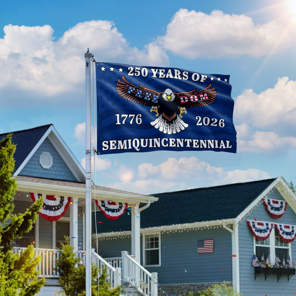 250 Years of Freedom Flag | Patriotic Eagle 4th of July Grommet Flag