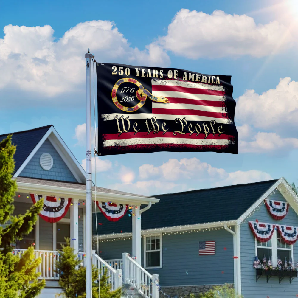 250 Years We The People Flag, 1776 American Patriotic Grommet Flag