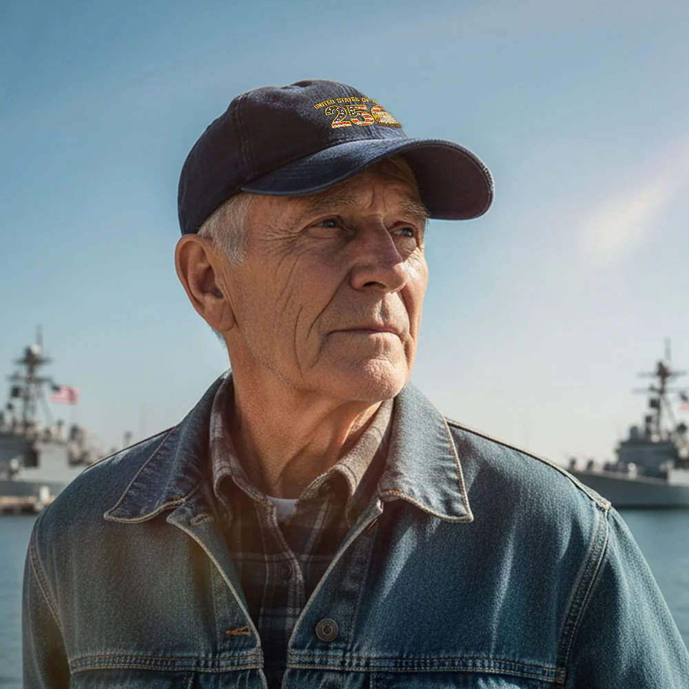 Patriot 250th Anniversary Washed Cap | Embroidered Eagle American Flag