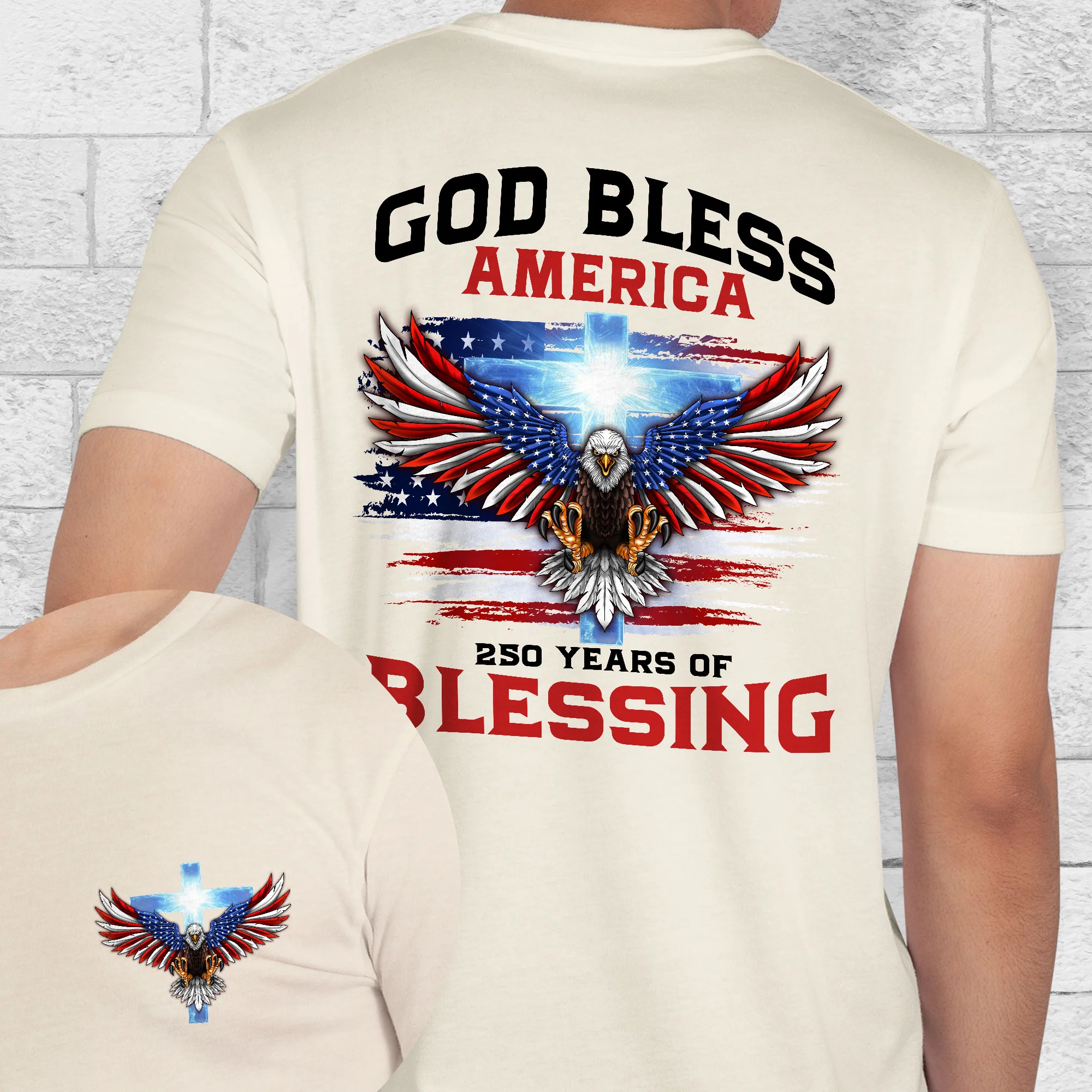 250 Years of Blessing Shirt, Patriotic God Bless America Eagle Shirt
