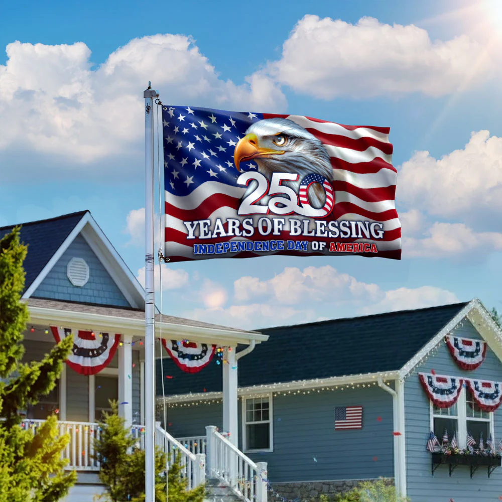 250 Years of Blessing Flag, Eagle Independence Day of America US Flag