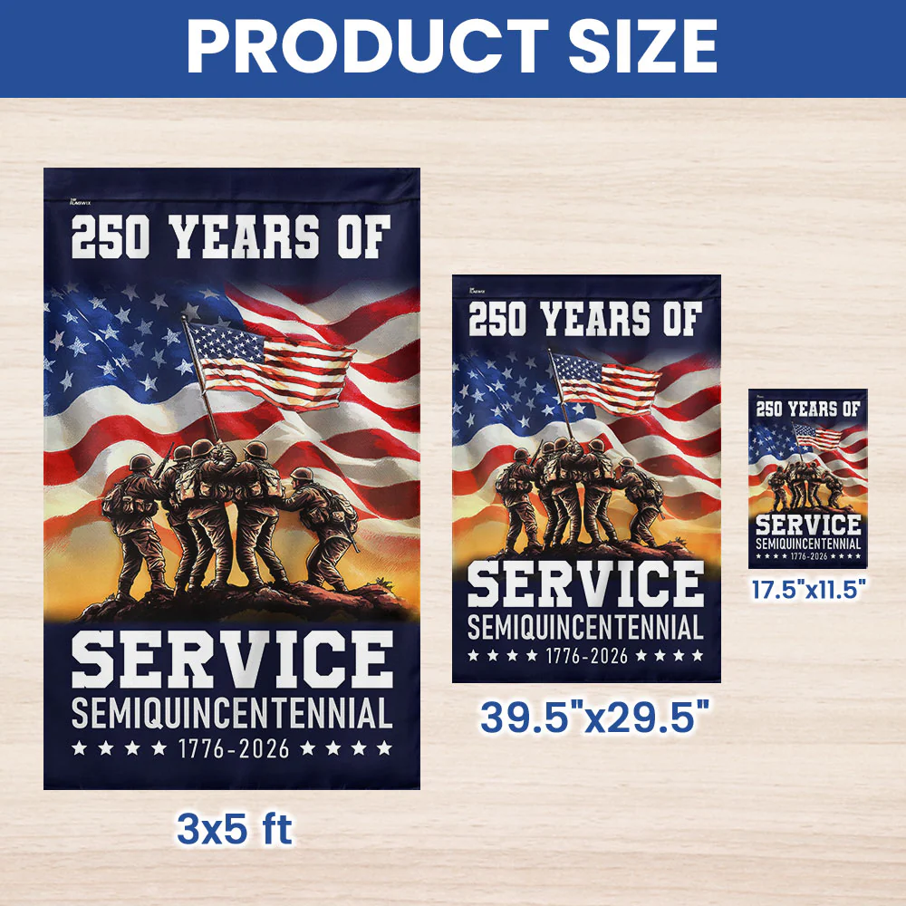 American Flag Celebrating 250 Years of Service Veterans Day Semi quincentennial Patriotic Decor