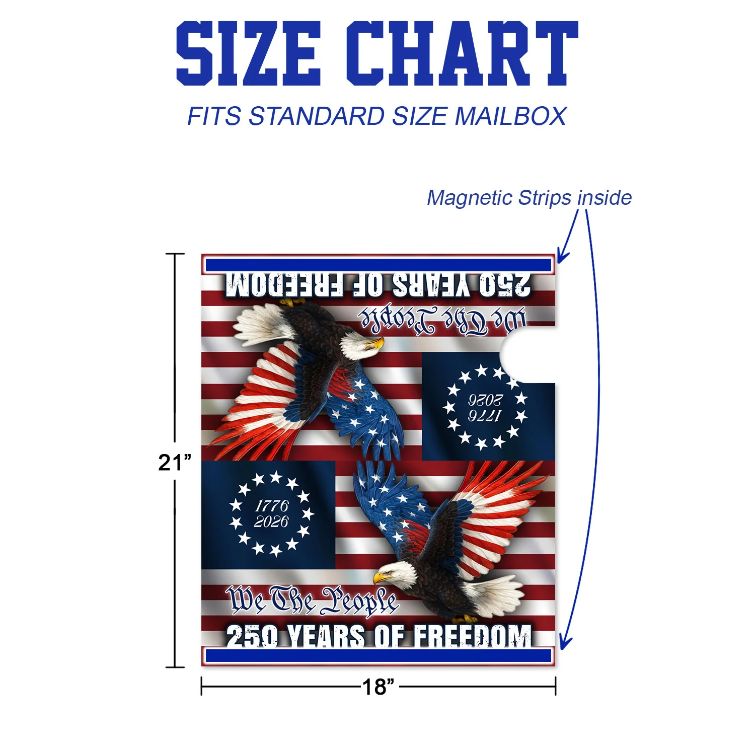 250 Years of Freedom We The People Patriotic Mailbox Cover