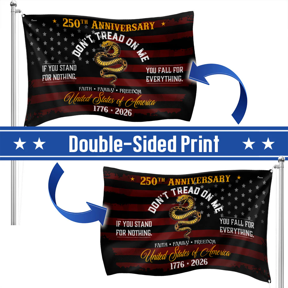 USA 250th Anniversary Grommet Flag – Don’t Tread On Me Patriotic Design