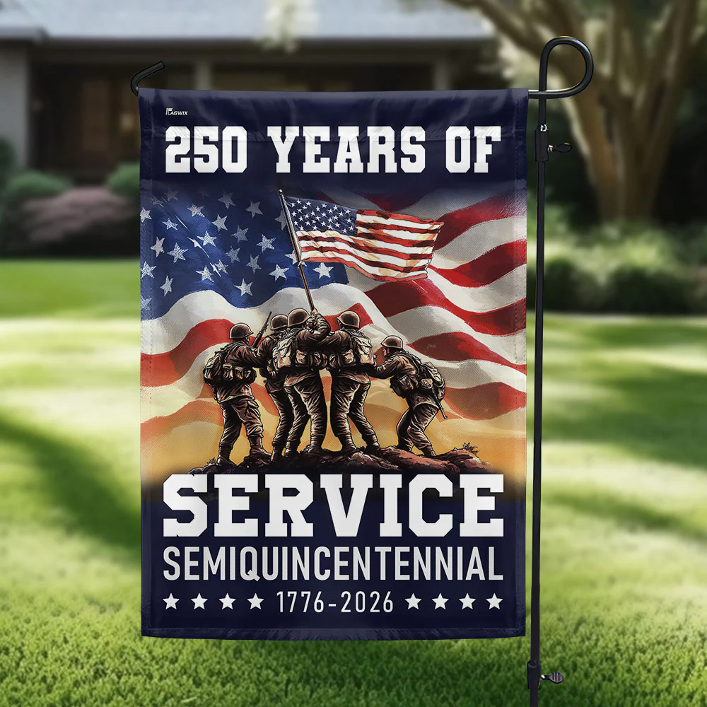 American Flag Celebrating 250 Years of Service Veterans Day Semi quincentennial Patriotic Decor