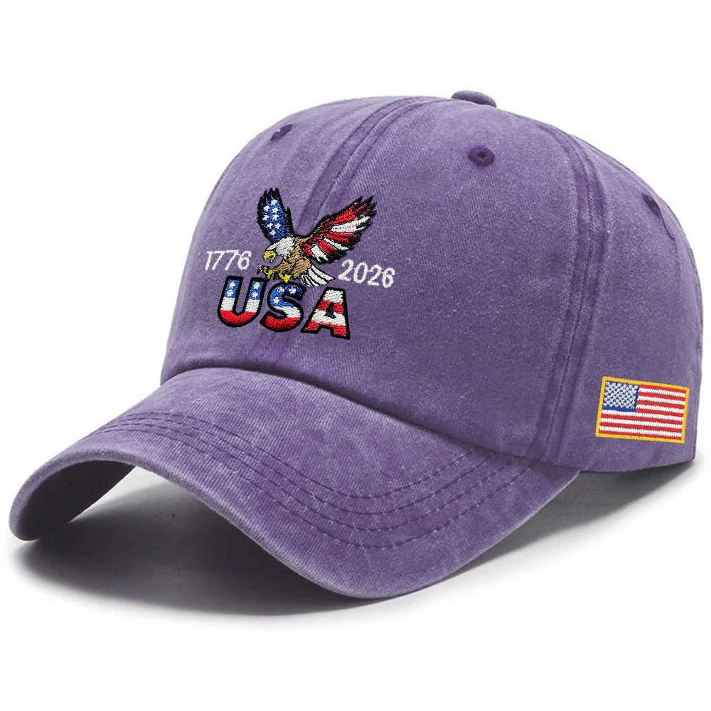 250th Anniversary USA Washed Cap | Patriot Embroidered American Flag