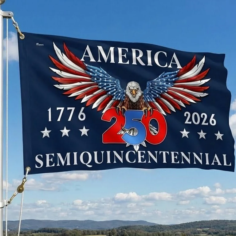 American Flag - America 250th Anniversary Semiquincentennial Eagle Grommet Flag