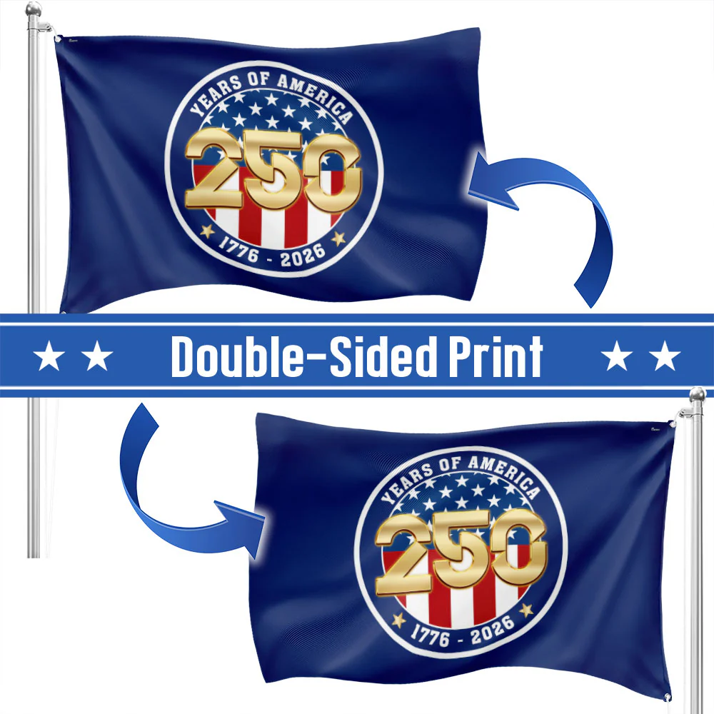 Patriotic 250 Years of America 1776 2026 Semiquincentennial Grommet Flag