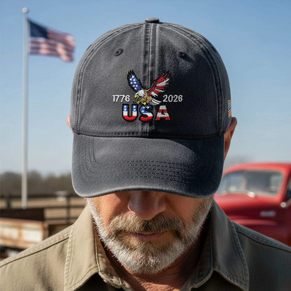 250th Anniversary USA Washed Cap | Patriot Embroidered American Flag