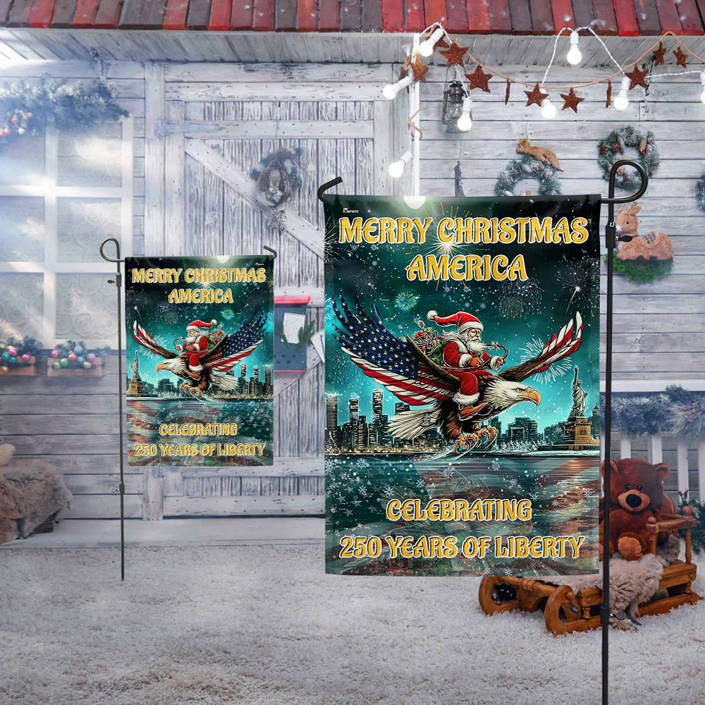 Christmas Patriotic America Flag Eagle Celebrating 250 Years of Liberty