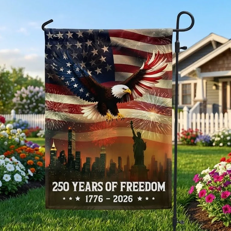 250th Anniversary American Flag | Eagle Statue of Liberty Patriotic Flag