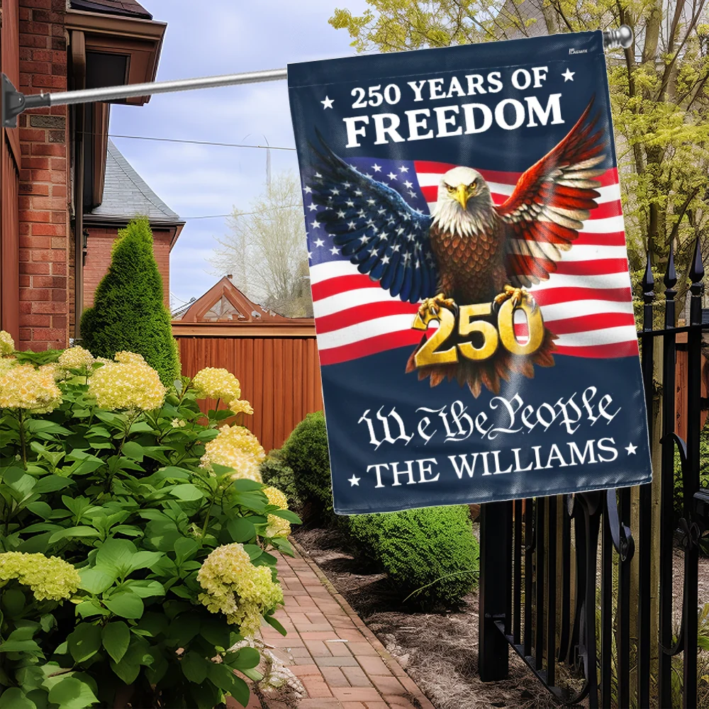 Custom American Flag, Personalized 250 Years of Freedom Home Decor US Flag
