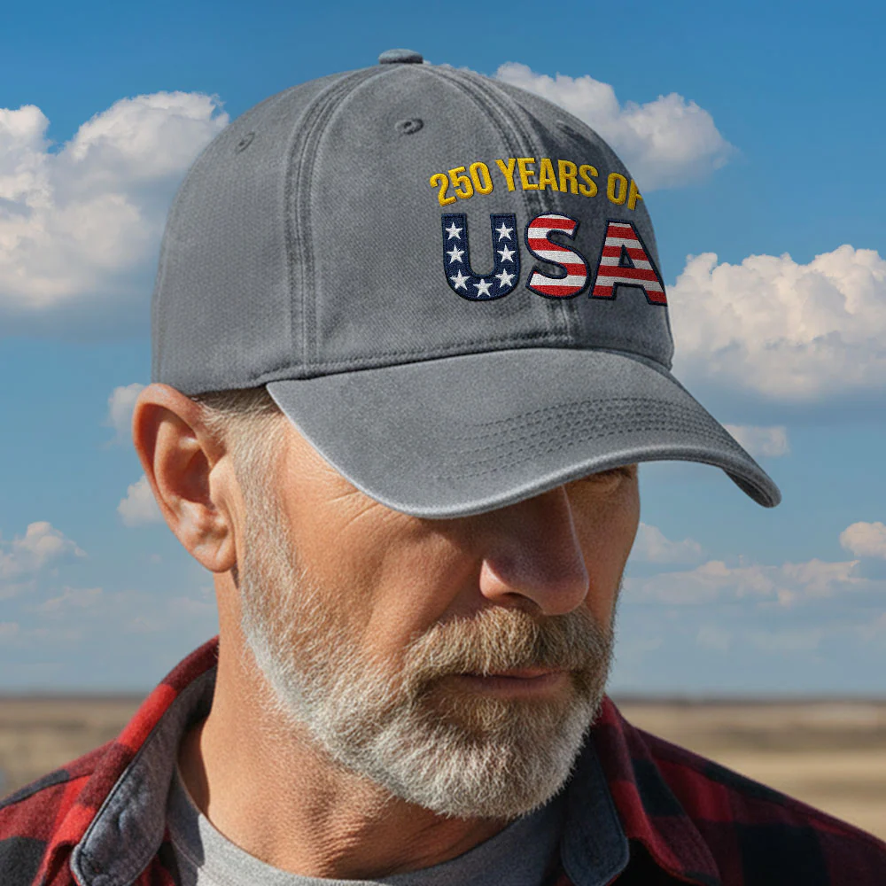 250 Years of USA Washed Cap | Independence Patriot Washed Cap Embroidered Flag