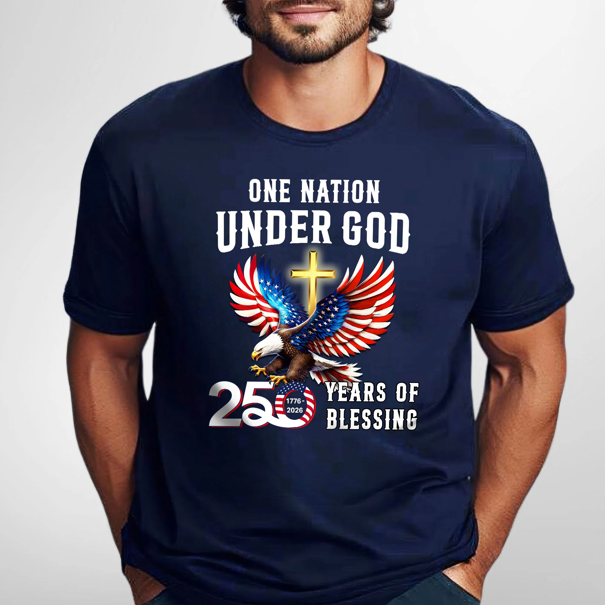 250 Years of Blessing T-shirt | One Nation Under God Eagle Shirt