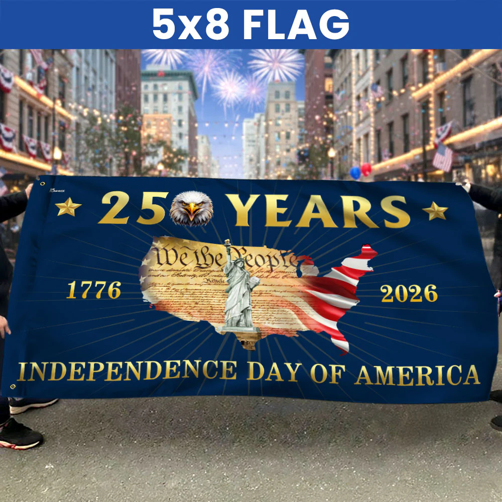 250 Years Grommet Flag - Independence Day of America Map Flag