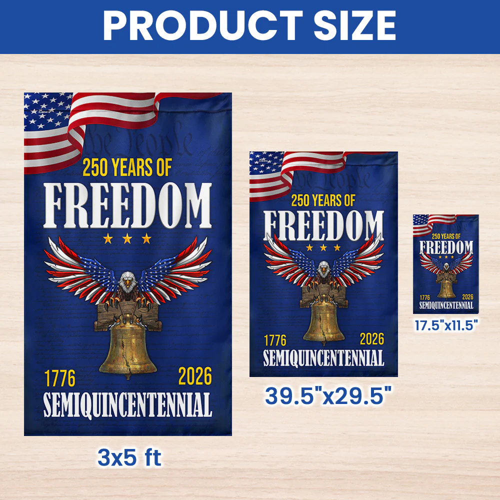 250 Years of Freedom Flag, 1776 2026 Eagle with Liberty Bell US Flag