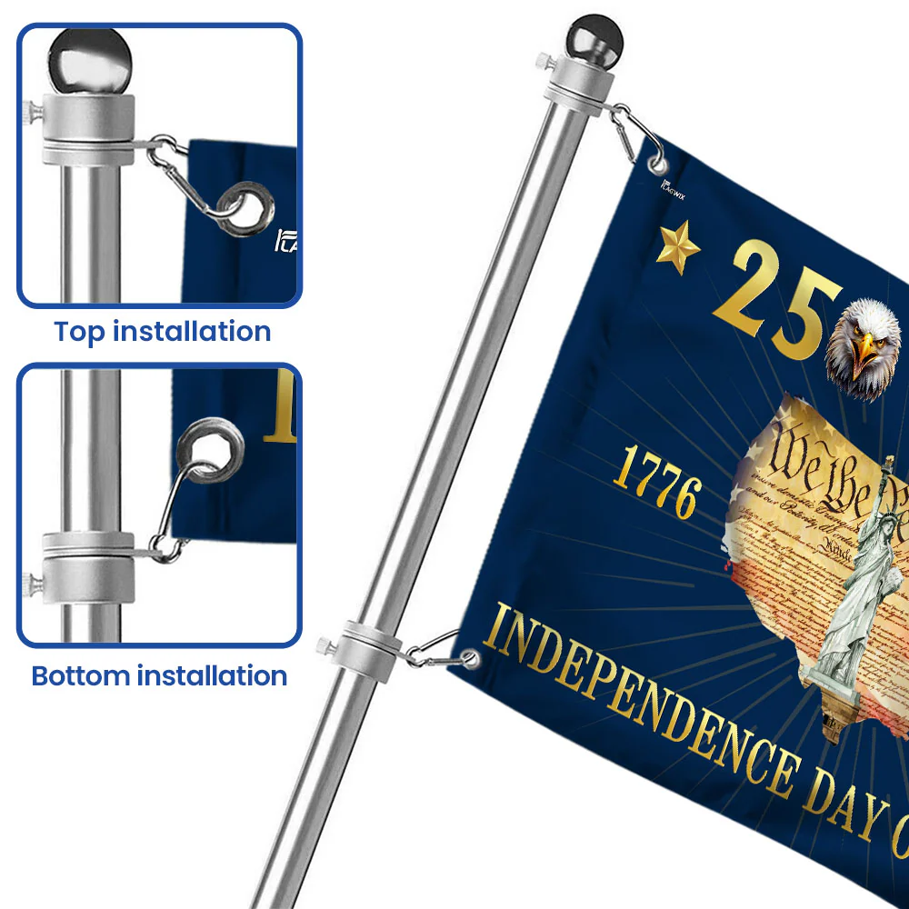 250 Years Grommet Flag - Independence Day of America Map Flag