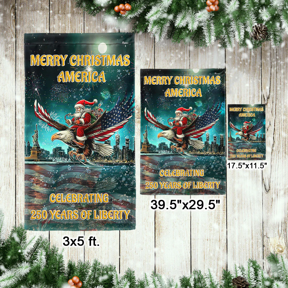 Christmas Patriotic America Flag Eagle Celebrating 250 Years of Liberty
