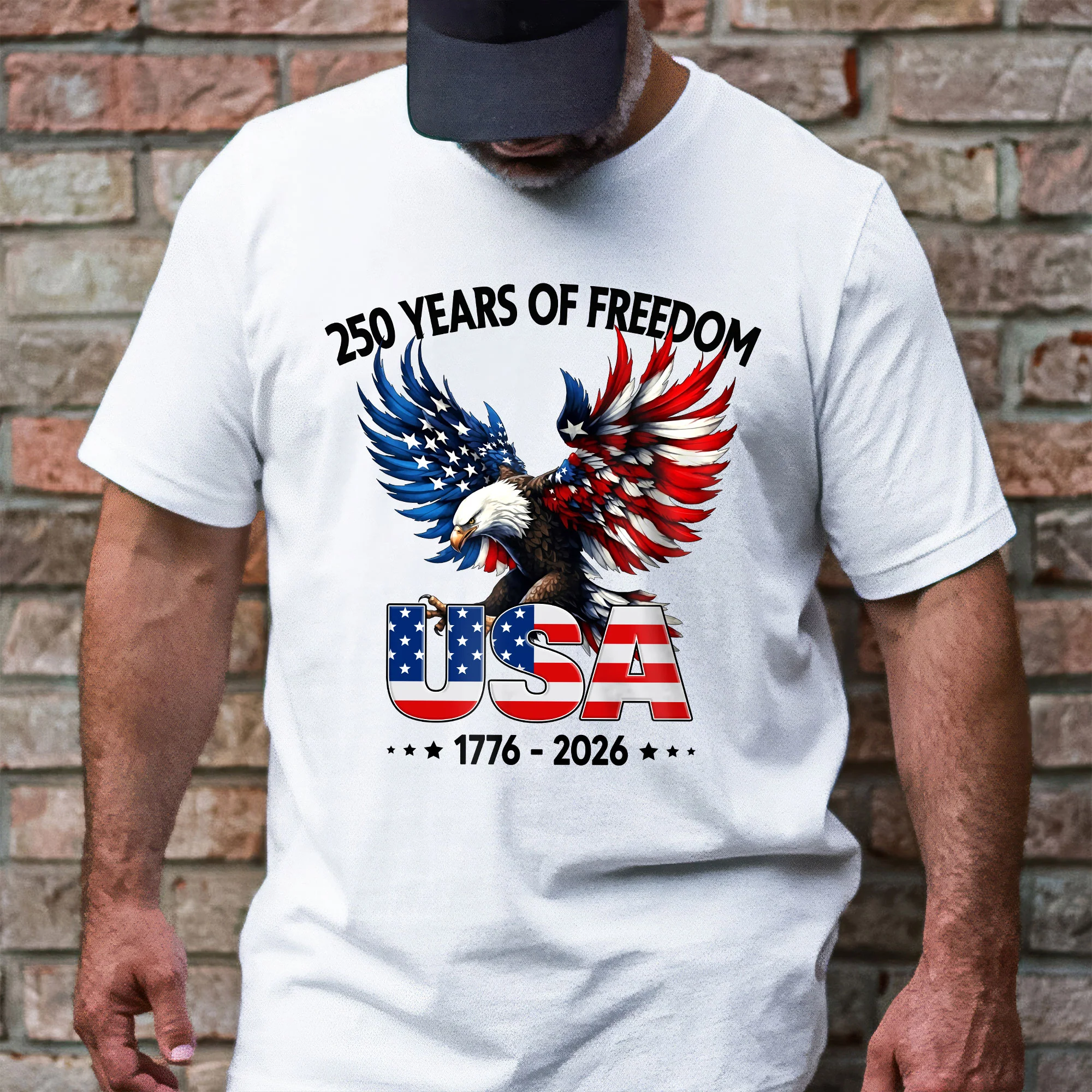 250 Years of Freedom USA T-Shirt | 1776–2026 Bald Eagle Patriotic Tee